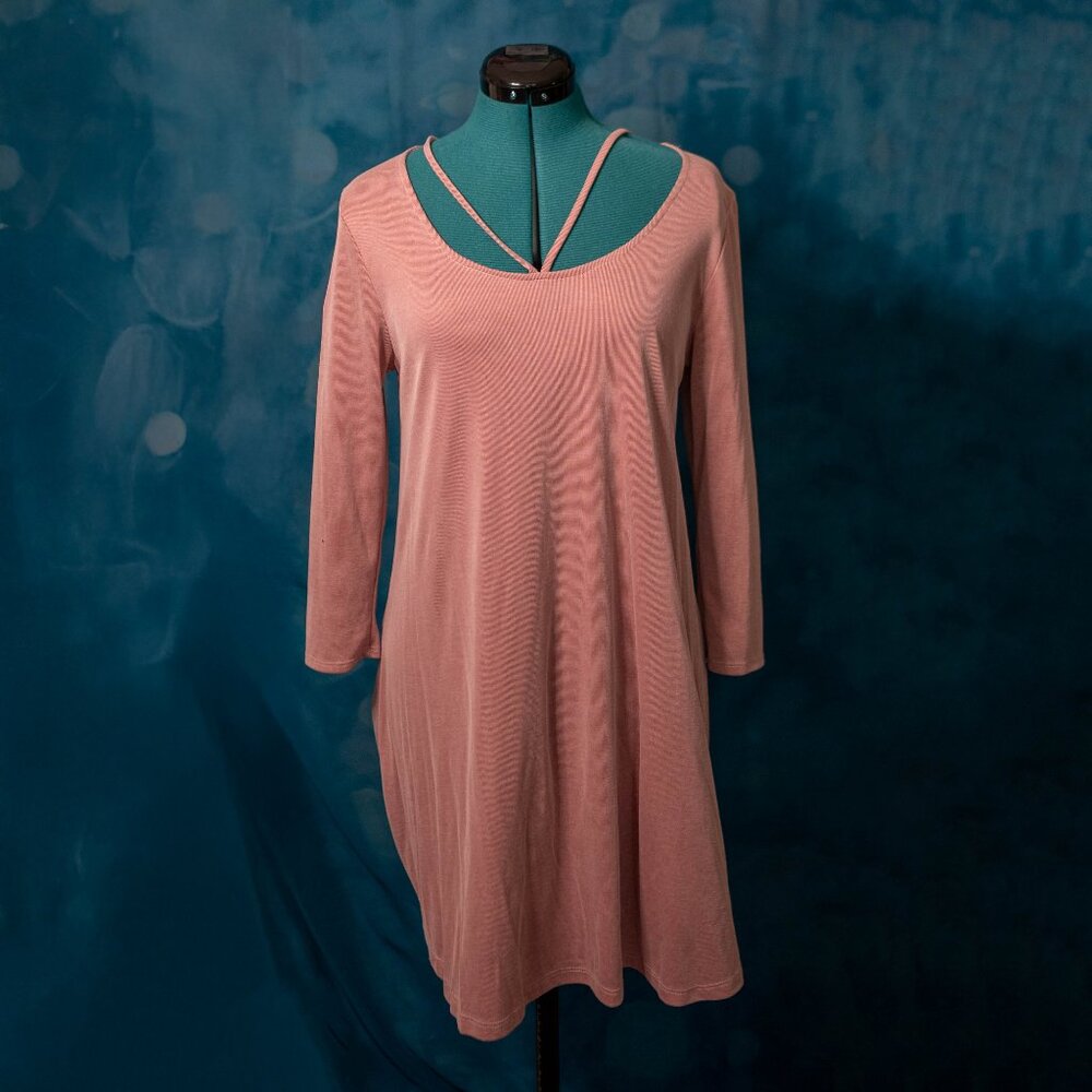 CLEARANCE Mittoshop Dusty Rose Long Sleeve Knit Dress - Fits M/L